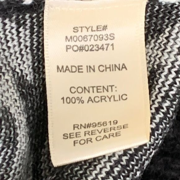 John Paul Richard Studio Chunky Knit Cardigan Vest L Black White Fall - Picture 10 of 10